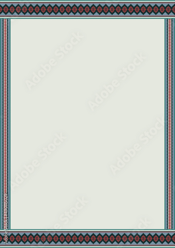 Wallpaper Mural Folk tribal pattern background with copy space for text. Ethnic design for greeting card, brochure, menu, flier, banner. Traditional textile pattern of South America. Torontodigital.ca