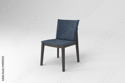 Perspective view  Modern Chair  minimal concept  Studio shot of stylish chair isolated on white background 3d rendering