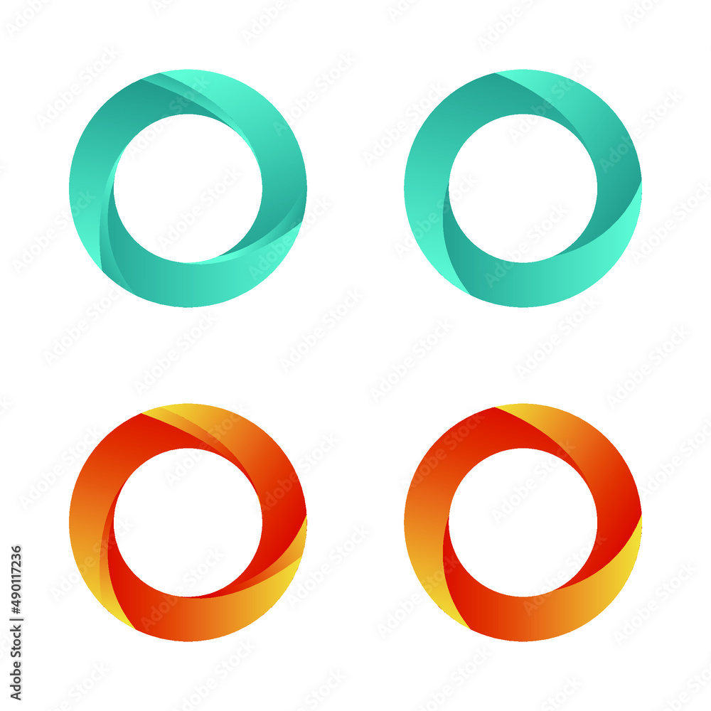 Letter O Gradient Logo Set Letter O Gradient Logo Set