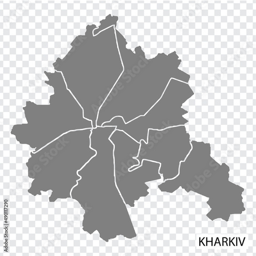 High Quality map of  Kharkiv is a capital  of  Ukraine, with borders of the regions. Map of  Kharkiv for your web site design, app, UI. EPS10.
