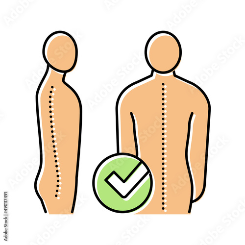 correct posture color icon vector illustration