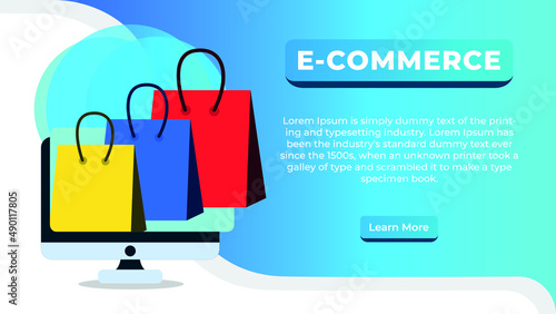 E- commerce shopping website banner design template