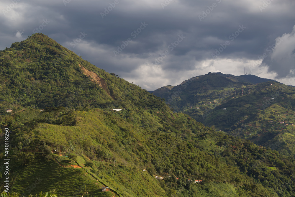 Green hills near Medellin, Colombia