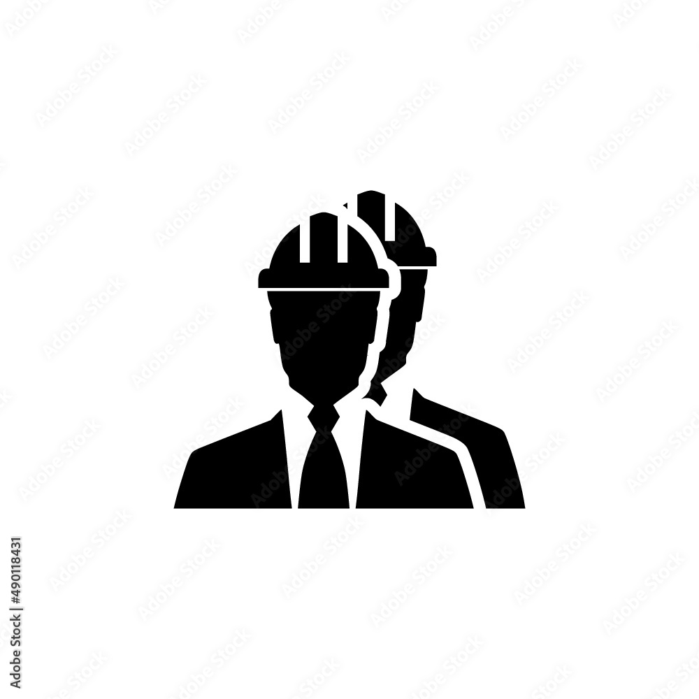 Black workers icon for web and mobile isolated on white background