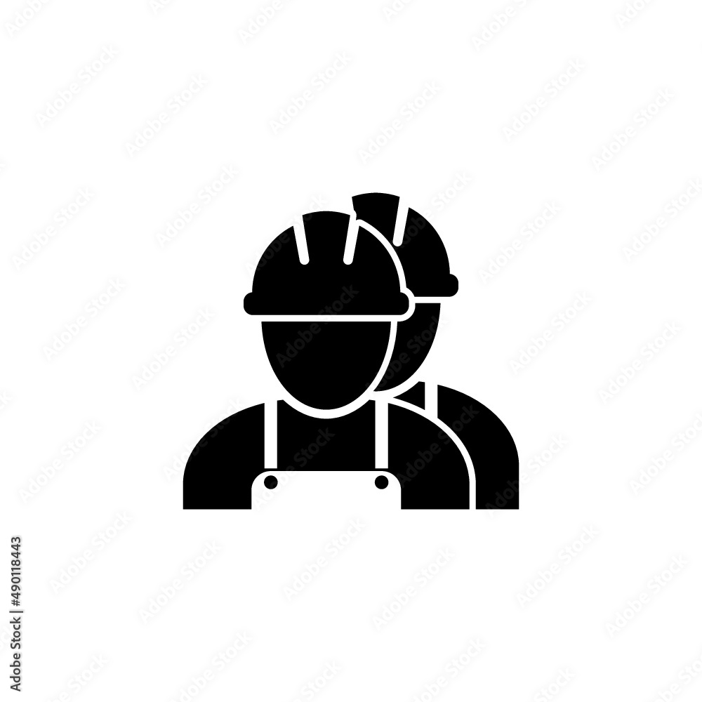 Black workers icon for web and mobile isolated on white background Black workers icon for web and mobile isolated on white background