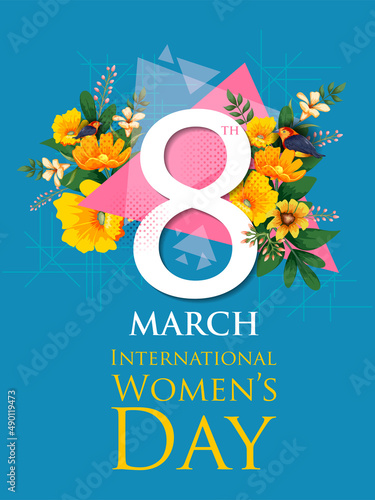 Happy International Women s Day 8th March greetings background