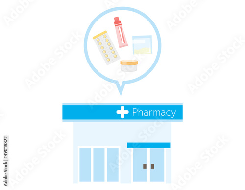 調剤薬局　イラスト　素材