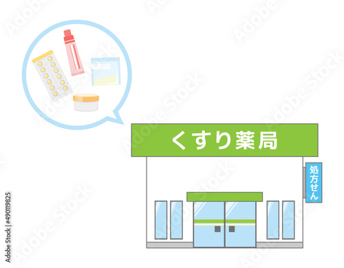 調剤薬局　イラスト　素材