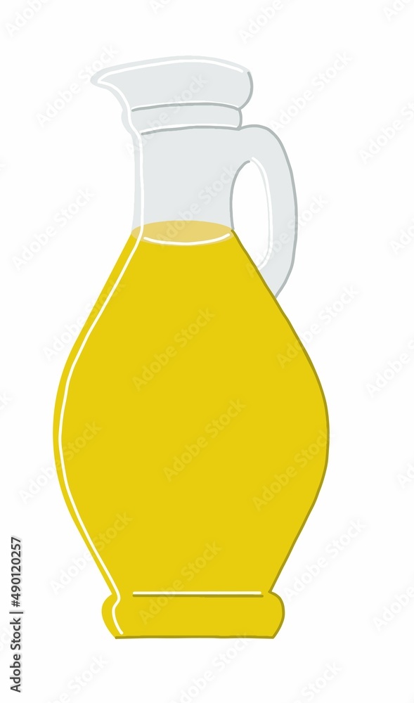 Sunflower oil glass bottle isolated on white background. Vector illustration. Sunflower oil glass bottle isolated on white background. Vector illustration.