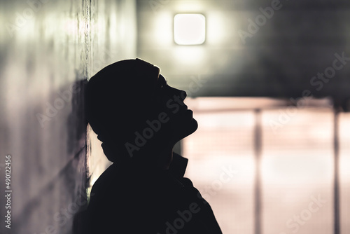 Fotografia Serious sad man in dark