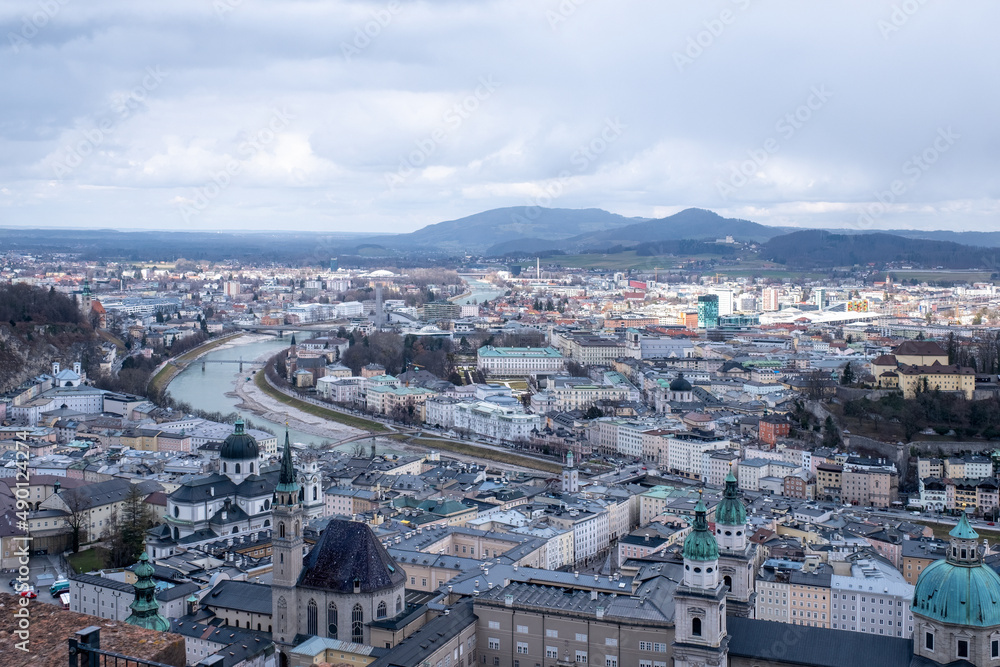View to city Salzburg in Austria