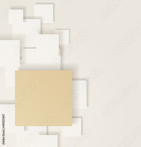 Light overlapping squares. Gold concept Illustration.
