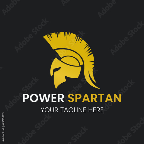 spartan logo and vector design helmet and head