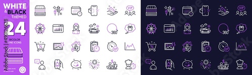 Bell alert, Download photo and Diagram line icons for website, printing. Collection of Loan percent, Fast verification , Vip clients icons. 360 degrees, Ferris wheel, Web traffic web elements. Vector