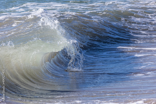 Wave breaking on the sea.