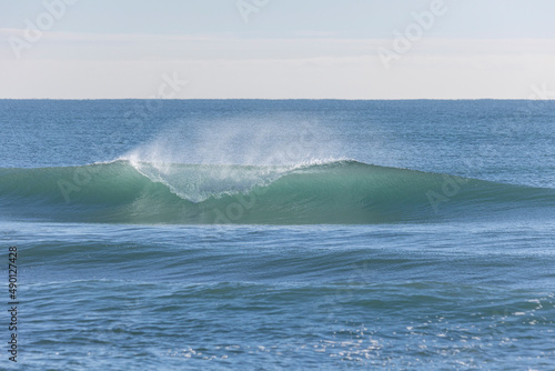 Wave breaking on the sea.