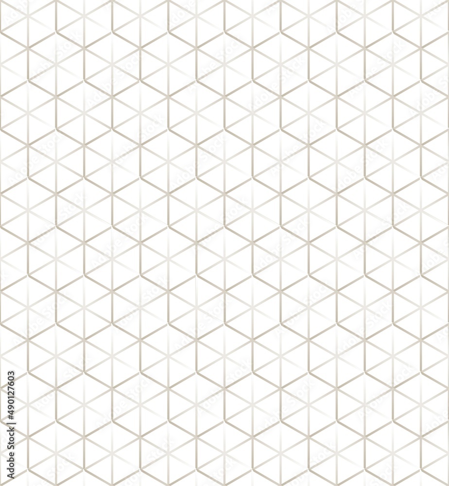 Gray cubes isometric line shade seamless pattern on white background. Vector illustration Gray cubes isometric line shade seamless pattern on white background. Vector illustration