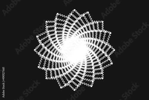 Abstract Spirograph wavy lines spiral flower. Vector illustration.