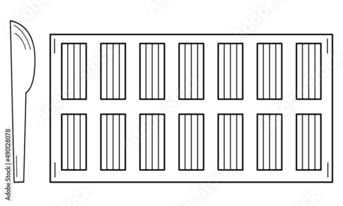 Hand drawn box with plasticine. Clay for modeling. Hobbies for creativity.