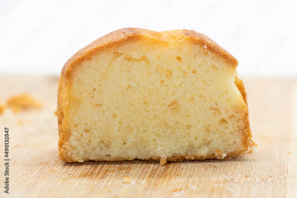 butter cake isolated on white background