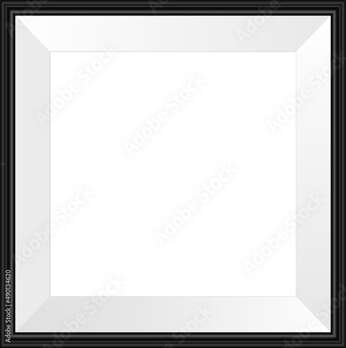 Photoframe mockup. Realistic empty black framing. Photo gallery design.