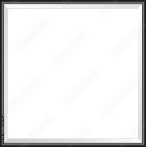 Photoframe mockup. Realistic empty black framing. Photo gallery design.