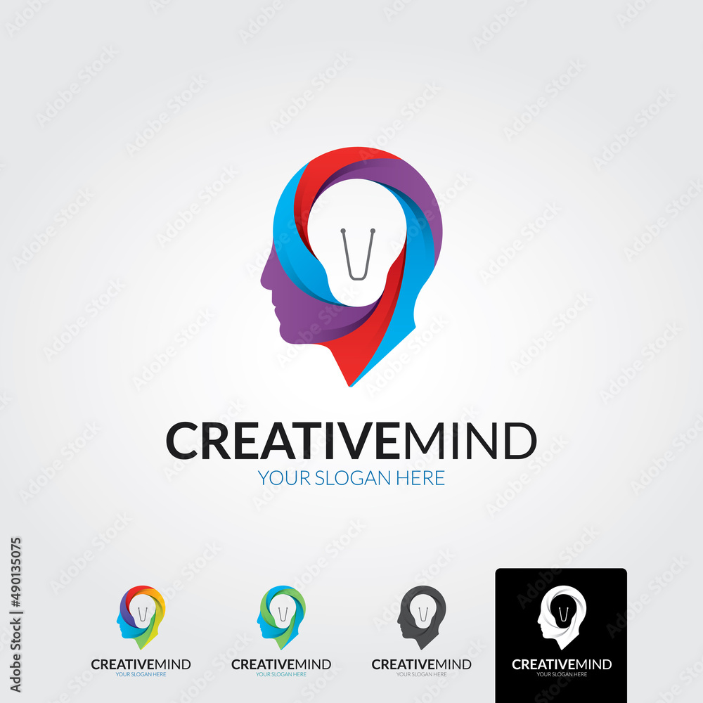 Minimal creative mind logo template - vector Minimal creative mind logo template - vector