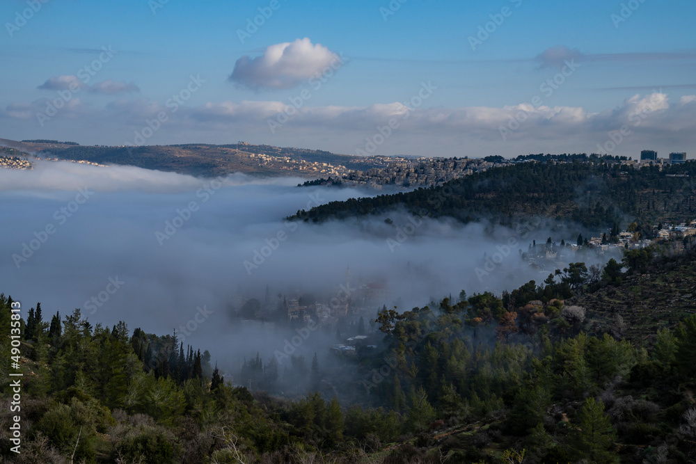 A Low Cloud in a Valley among the Judea Mountains A Low Cloud in a Valley among the Judea Mountains