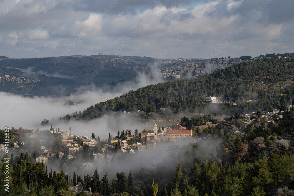 Fog in the Valleys around Jerusalem, Israel