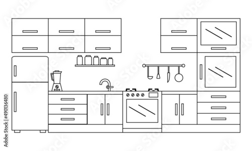 set of kitchen furniture