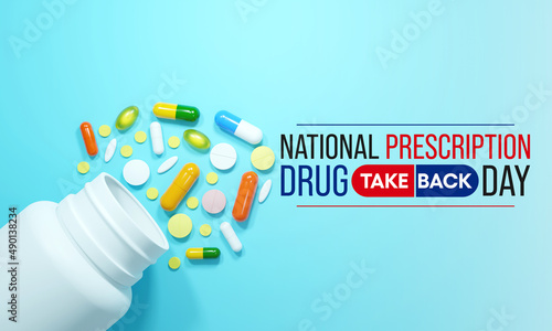 Tablou pe pânză National Prescription drug take back day is observed every year in April, it is a safe, convenient, and responsible way to dispose of unused or expired prescription drugs