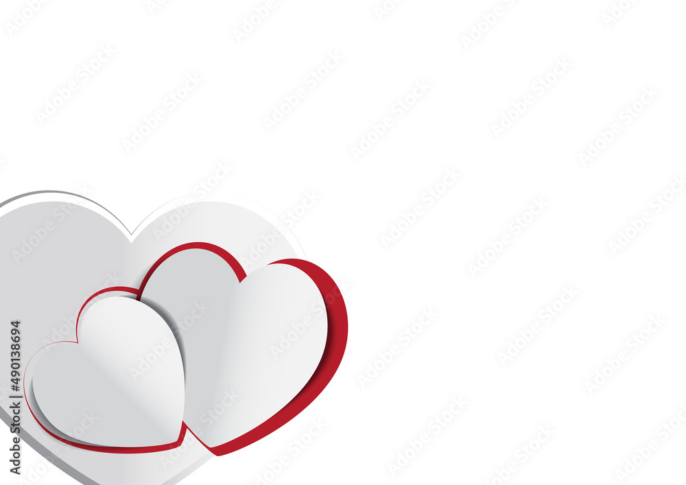 Valentine's day concept background, paper hearts. Vector. Cute love sale banner or greeting card Valentine's day concept background, paper hearts. Vector. Cute love sale banner or greeting card