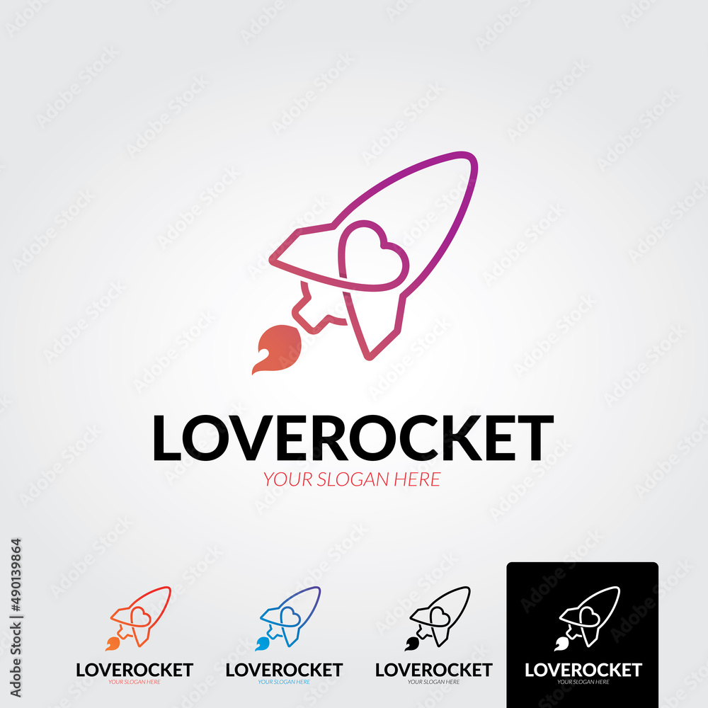Minimal rocket logo template - vector Minimal rocket logo template - vector