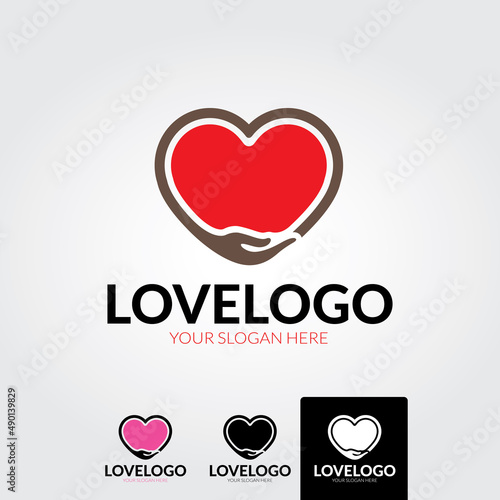 Minimal love logo template - vector