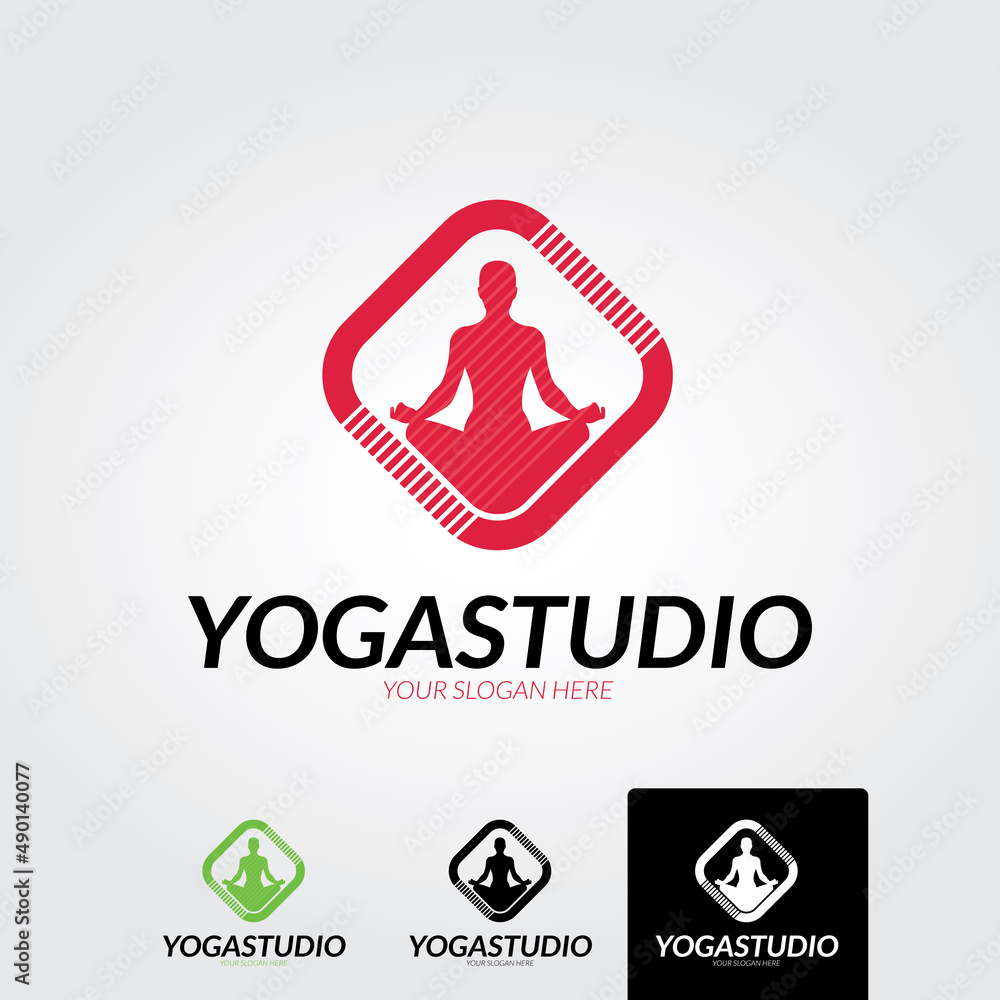 Minimal yoga studio logo template - vector Minimal yoga studio logo template - vector