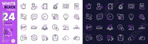 Wrong file, New house and Quote bubble line icons for website, printing. Collection of Loyalty points, Swipe up, Teamwork chart icons. Entrance, Cogwheel, Clipboard web elements. Vector