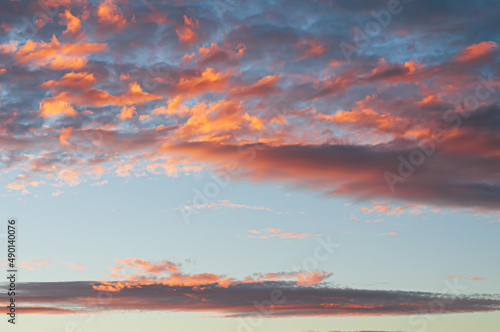 red sky with clouds photo