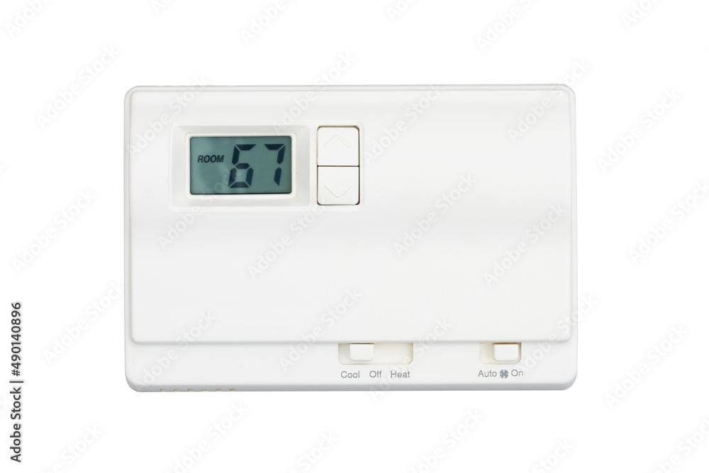 House thermostat isolated for your energy or power message House thermostat isolated for your energy or power message