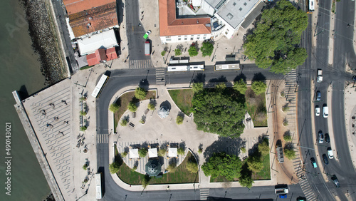 Top view of modern buildings on a sunny day in Cais do Sodre, Portugal photo