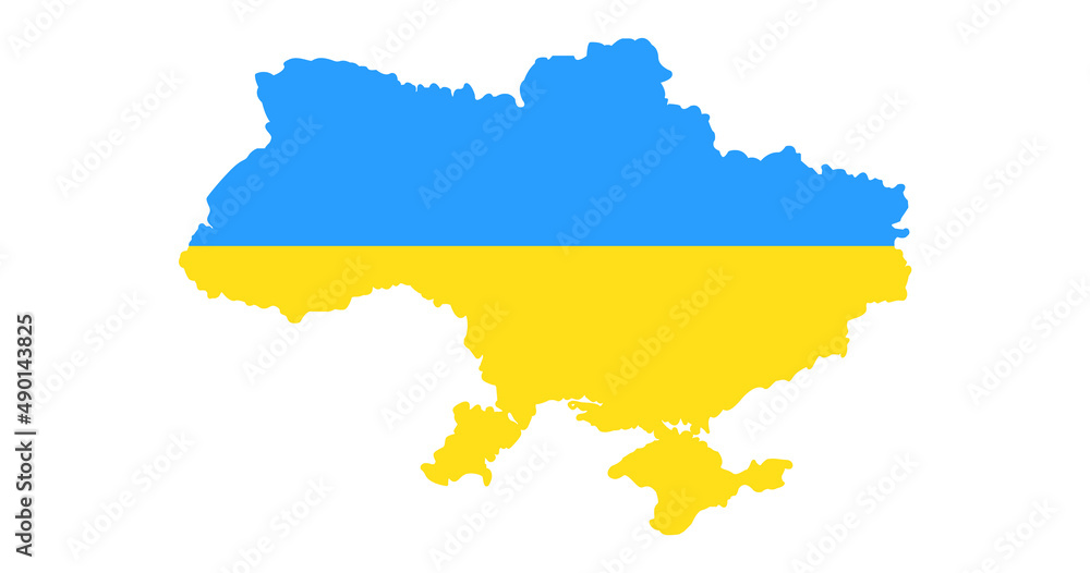 Map of Ukraine. Vector Illustration of the Flag . Map of Ukraine. Vector Illustration of the Flag .