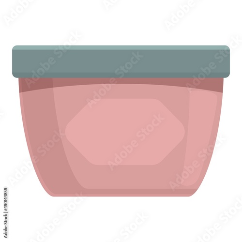 Cream jar icon cartoon vector. Anti aging cosmetic. Face beauty