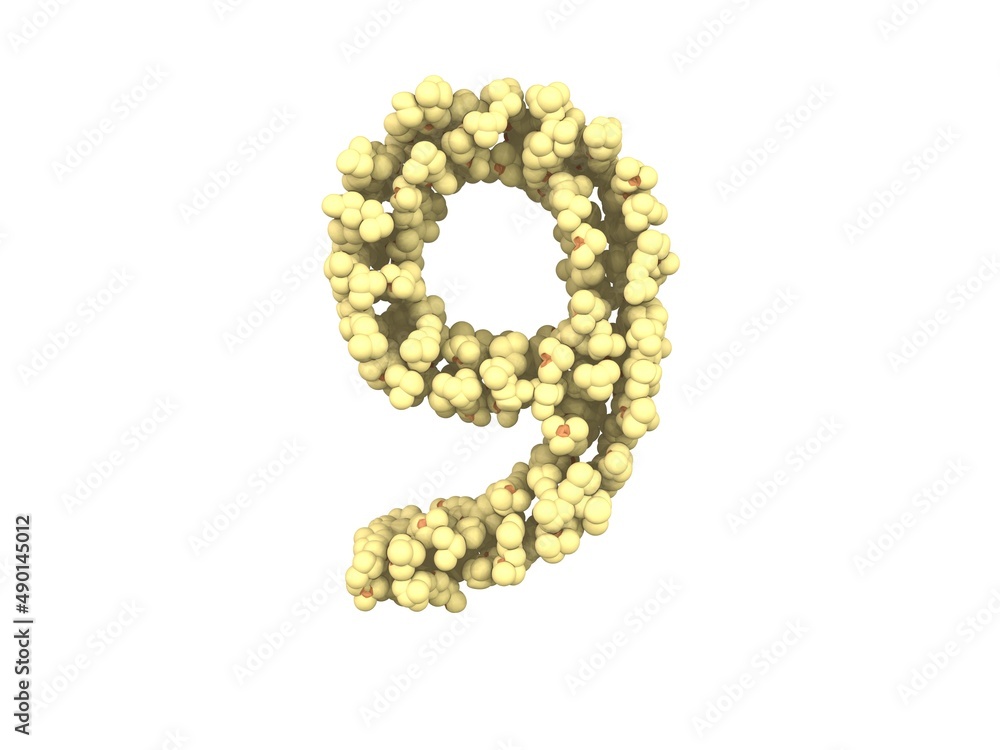 Obraz premium Popcorn Themed Font Number 9