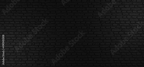 Black brick wall background  close up  copy space. 3d rendering