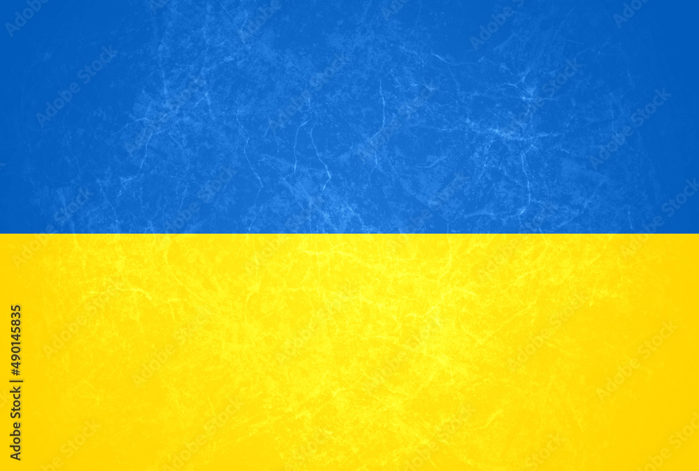 Flaga ukrainy z teksturą - obrazy, fototapety, plakaty 