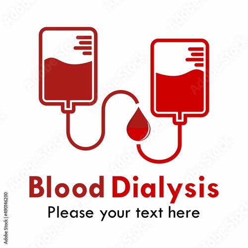 Blood dialysis logo template illustration