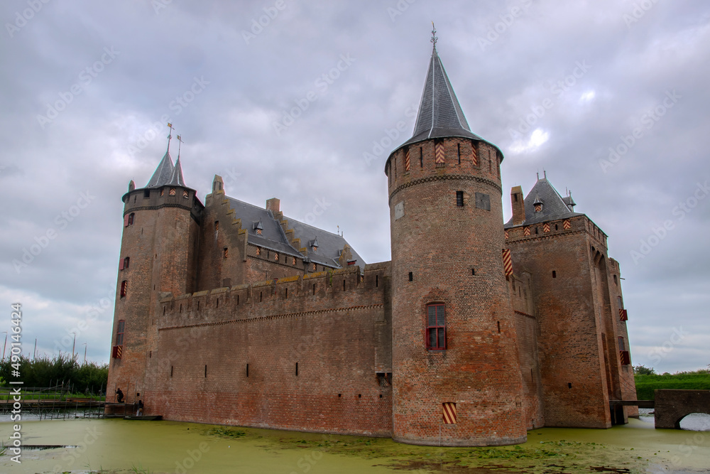 Castle With Clouds In The Background At Muiden The Netherlands 31-8-2021