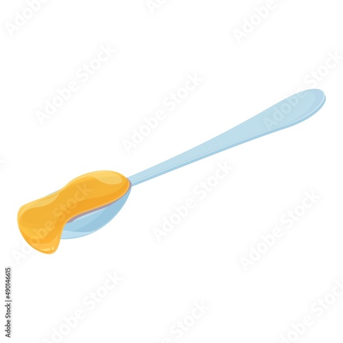 Nectar spoon icon cartoon vector. Bee comb. Gold syrup