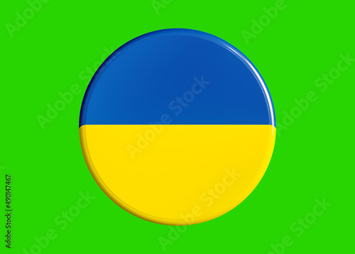 Free Download Ukraine badge for election, political, social campaigns or country specific activities. Badge on green background to cut out. 3D Illustration - GFXLoad