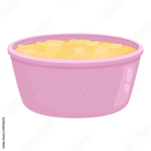 Meal cereal breakfast icon cartoon vector. Milk bowl. Muesli flakes