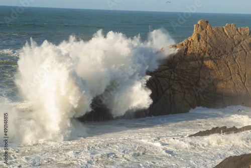 Cantabrian sea storm on the coast photo
